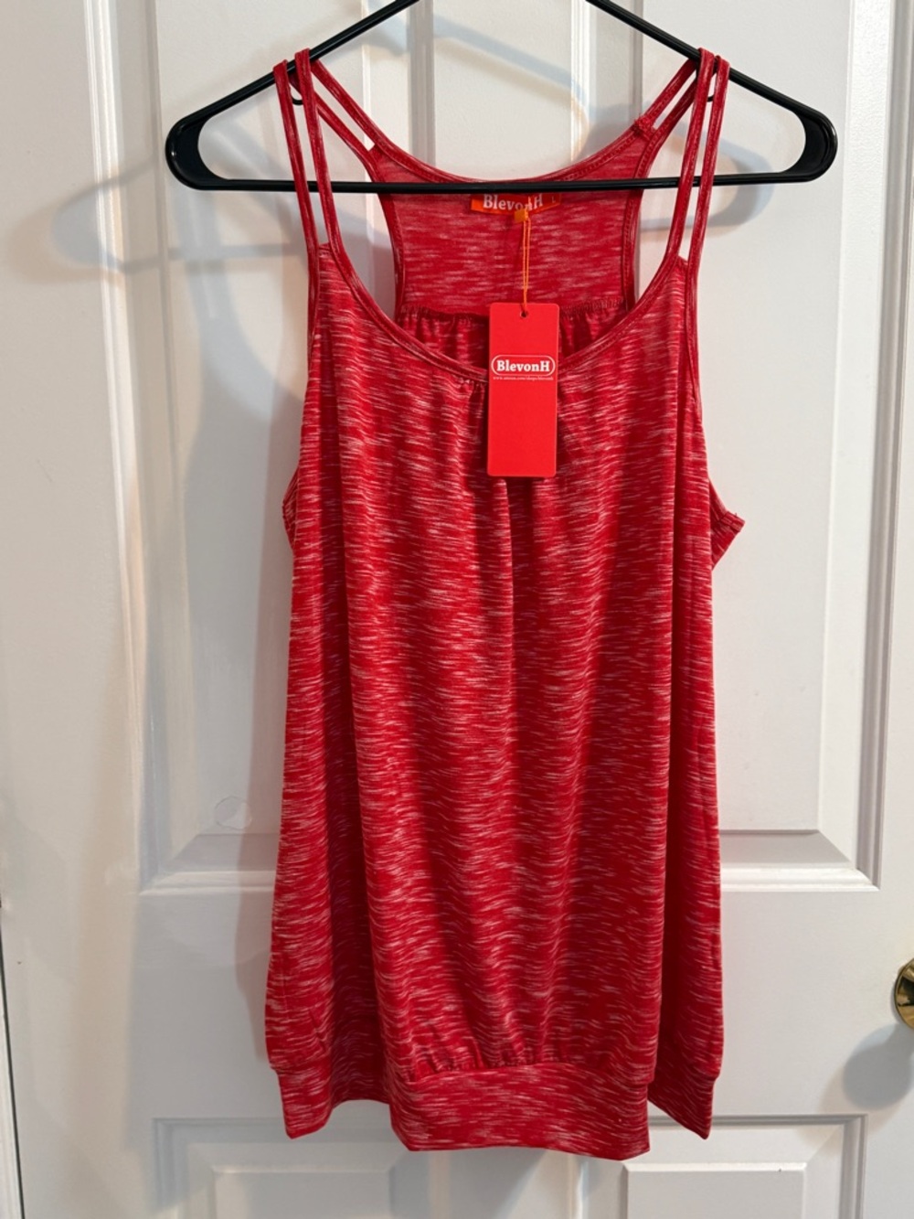 Women's Red Space-Dye Double-Strap Tank